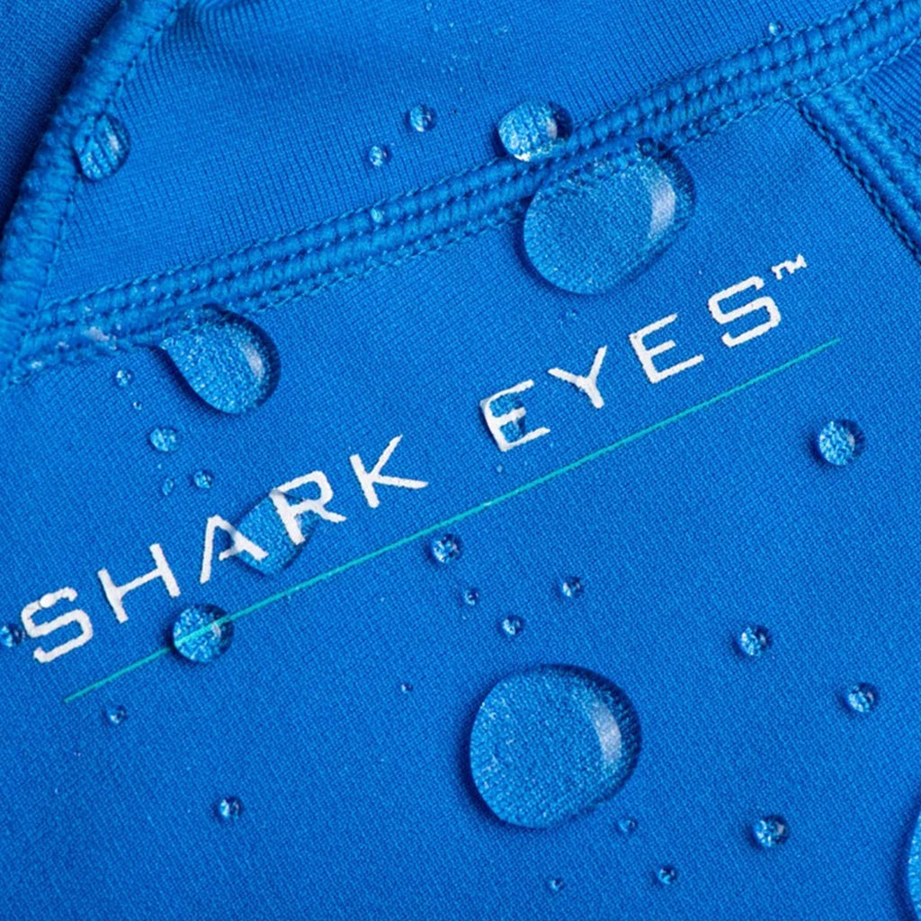 Shark Eyes | Toddlers Ultimate UV50+ Half Zip Long Sleeve Poly Fleece Thermal Top. Blue